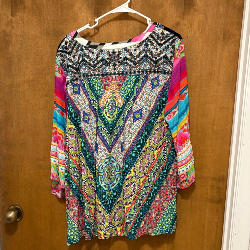 30. John Mark Colorful Embroidered Tunic - Picture 2 of 2